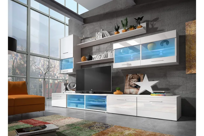 Devillez TV-Möbelset 250 cm - Vit - Möbler - Vardagsrum - Tv-möbler & mediamöbler - Tv-möbelset