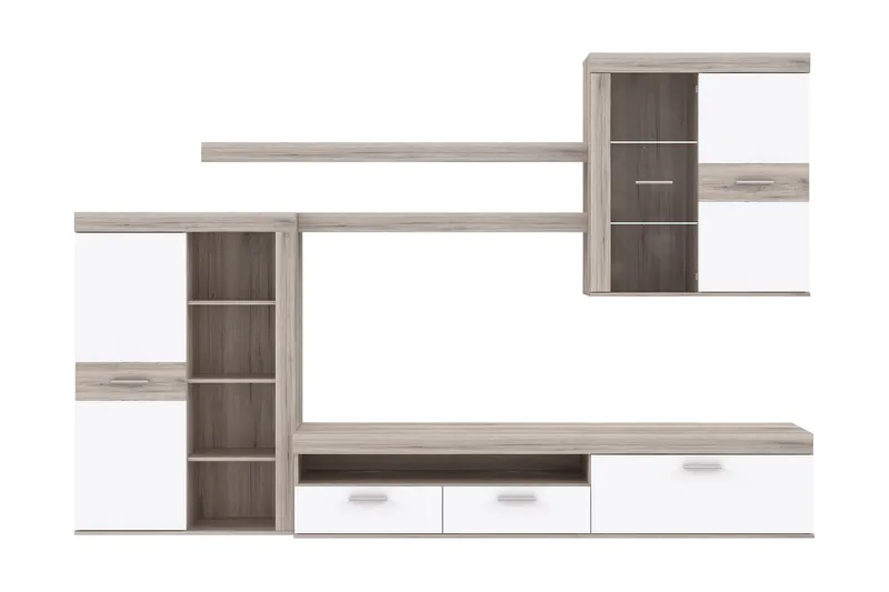 Dolnis Tv-möbelset 41x300 cm - Brun/Vit - Möbler - Vardagsrum - Tv-möbler & mediamöbler - Tv-möbelset