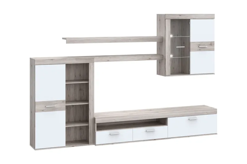 Dolnis Tv-möbelset 41x300 cm - Brun/Vit - Möbler - Vardagsrum - Tv-möbler & mediamöbler - Tv-möbelset