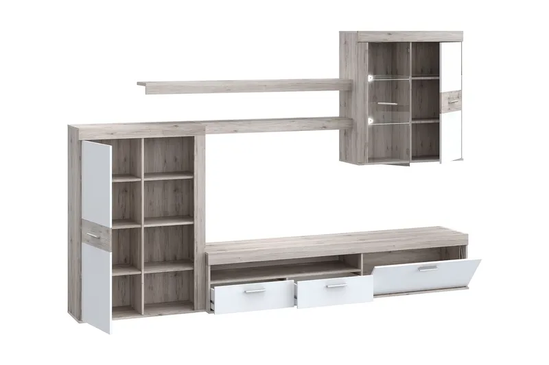 Dolnis Tv-möbelset 41x300 cm - Brun/Vit - Möbler - Vardagsrum - Tv-möbler & mediamöbler - Tv-möbelset