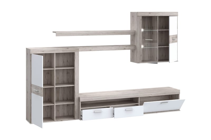 Dolnis Tv-möbelset 41x300 cm - Brun/Vit - Möbler - Vardagsrum - Tv-möbler & mediamöbler - Tv-möbelset