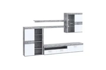 Dolnis Tv-möbelset 41x300 cm - Vit/Grå - Möbler - Vardagsrum - Tv-möbler & mediamöbler - Tv-möbelset