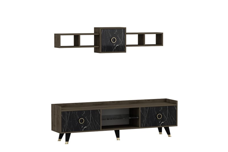 DUMICI Tv-möbelset 180 cm Natur/Svart - Möbler - Vardagsrum - Tv-möbler & mediamöbler - Tv-möbelset
