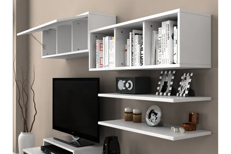 Elegancia Mediaförvaring 180 cm - Vit - Möbler - Vardagsrum - Tv-möbler & mediamöbler - Tv-möbelset