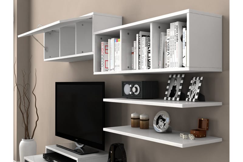 Elegancia Mediaförvaring 180 cm - Vit - Möbler - Vardagsrum - Tv-möbler & mediamöbler - Tv-möbelset