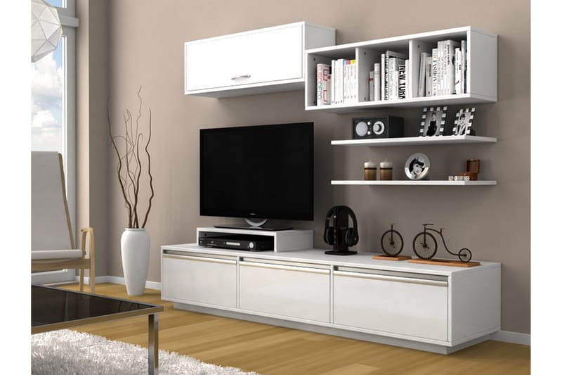 Elegancia Mediaförvaring 180 cm - Vit - Möbler - Vardagsrum - Tv-möbler & mediamöbler - Tv-möbelset