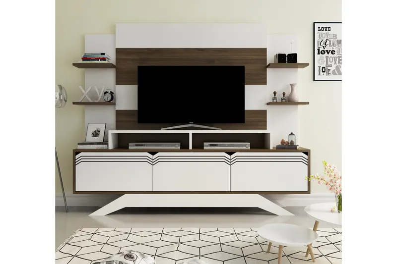 Hejde TV-Möbelset 149 cm - Vit/Brun - Möbler - Vardagsrum - Tv-möbler & mediamöbler - Tv-möbelset