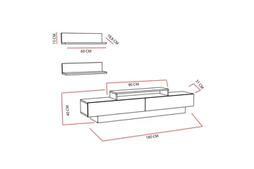 Hejde TV-Möbelset 180 cm - Vit - Möbler - Vardagsrum - Tv-möbler & mediamöbler - Tv-möbelset