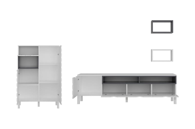 Hejde TV-Möbelset 180 cm - Vit/Grå - Möbler - Vardagsrum - Tv-möbler & mediamöbler - Tv-möbelset