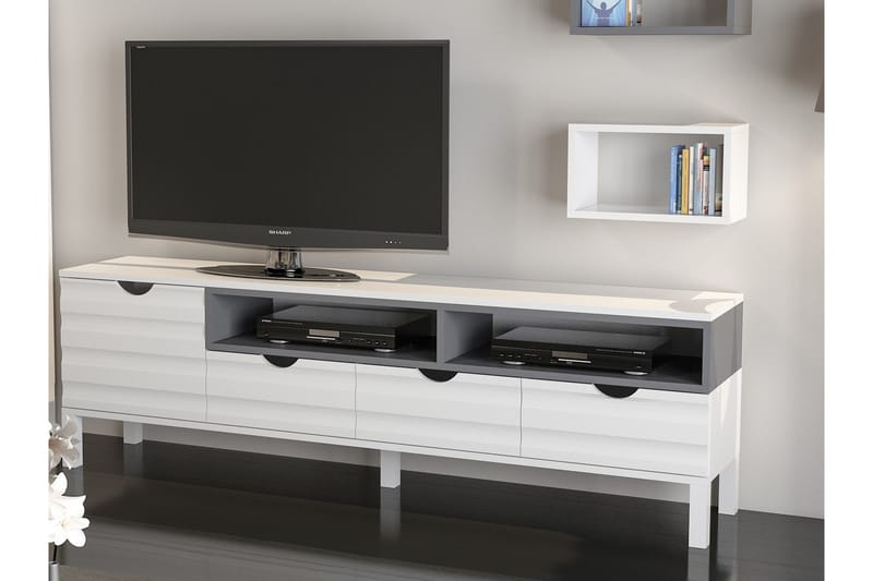 Hejde TV-Möbelset 180 cm - Vit/Grå - Möbler - Vardagsrum - Tv-möbler & mediamöbler - Tv-möbelset