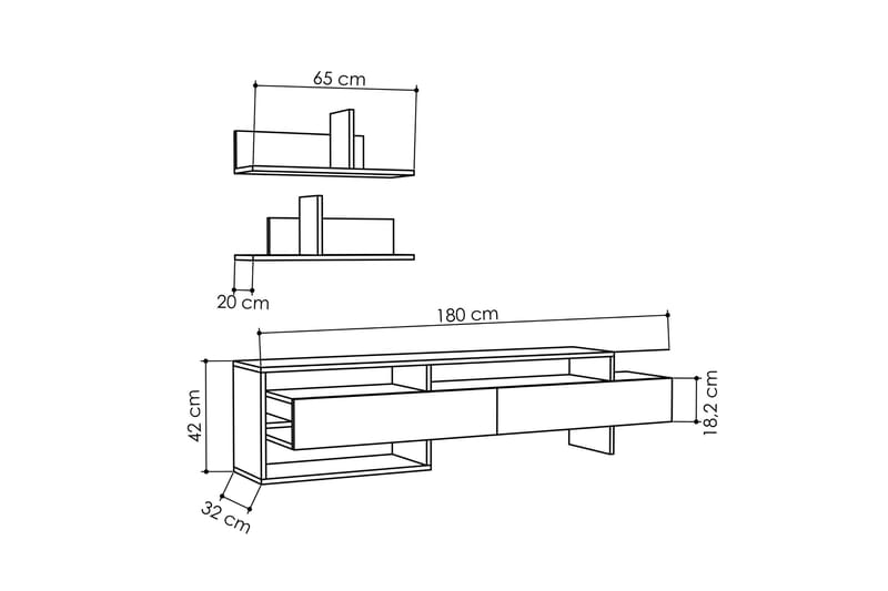 Homitis Tv-bänk med Vägghyllor - Trä - Möbler - Vardagsrum - Tv-möbler & mediamöbler - Tv-möbelset