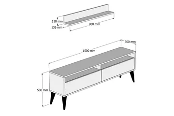 Hoptrup TV-Möbelset 150 cm - Valnöt/Brun - Möbler - Vardagsrum - Tv-möbler & mediamöbler - Tv-möbelset