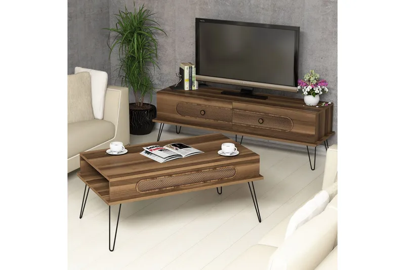 Hovdane TV-Möbelset 145 cm - Brun - Möbler - Vardagsrum - Tv-möbler & mediamöbler - Tv-möbelset