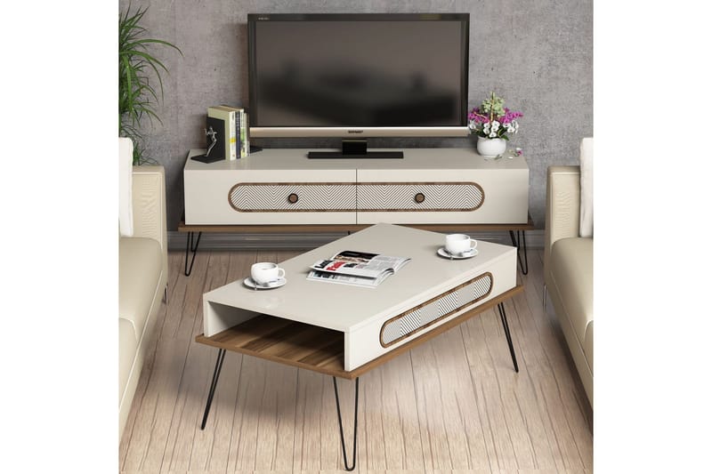 Hovdane TV-Möbelset 145 cm - Brun/Vit - Möbler - Vardagsrum - Tv-möbler & mediamöbler - Tv-möbelset