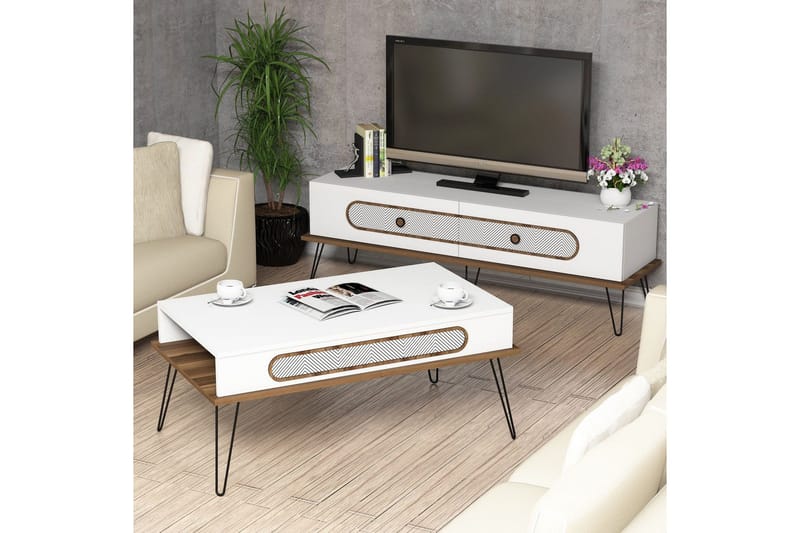 Hovdane TV-Möbelset 145 cm - Vit - Möbler - Vardagsrum - Tv-möbler & mediamöbler - Tv-möbelset