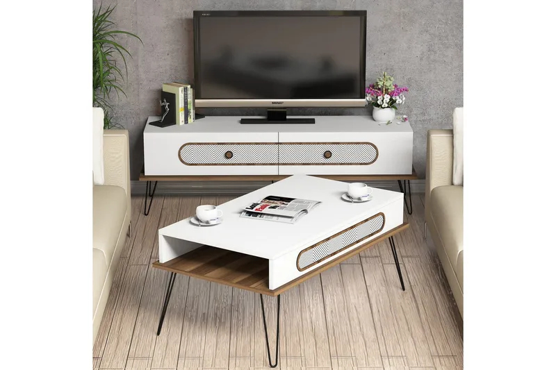 Hovdane TV-Möbelset 145 cm - Vit - Möbler - Vardagsrum - Tv-möbler & mediamöbler - Tv-möbelset