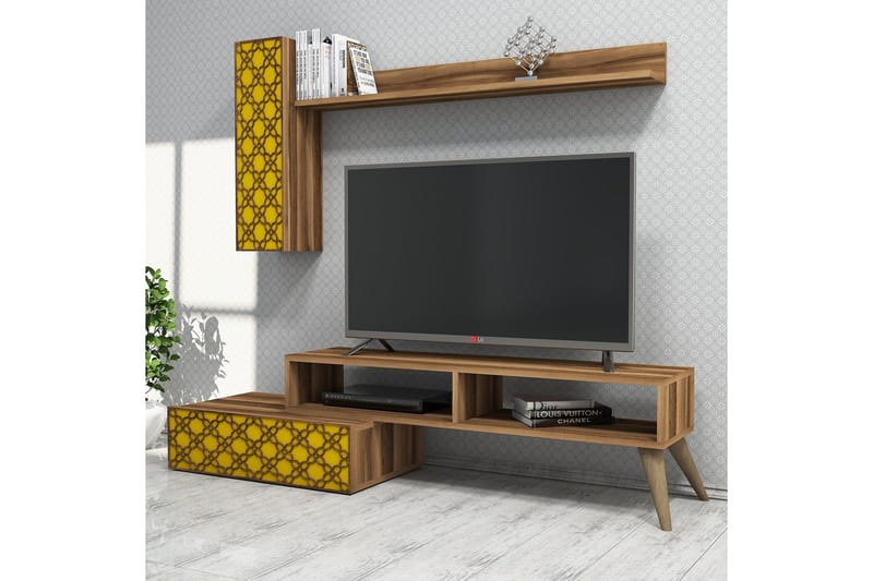Hovdane TV-Möbelset 150 cm - Brun/Gul - Möbler - Vardagsrum - Tv-möbler & mediamöbler - Tv-möbelset