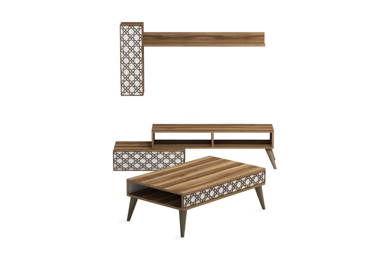 Hovdane TV-Möbelset 150 cm - Brun/Vit - Möbler - Vardagsrum - Tv-möbler & mediamöbler - Tv-möbelset