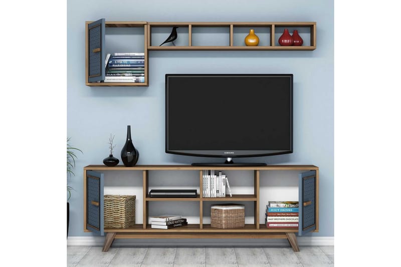 Hovdane TV-Möbelset 160 cm - Blå/Brun - Möbler - Vardagsrum - Tv-möbler & mediamöbler - Tv-möbelset