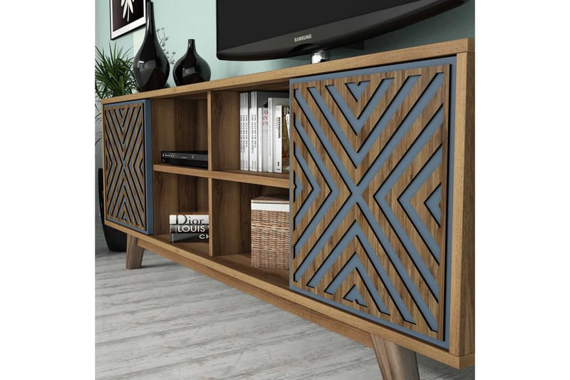 Hovdane TV-Möbelset 160 cm - Brun/Blå - Möbler - Vardagsrum - Tv-möbler & mediamöbler - Tv-möbelset