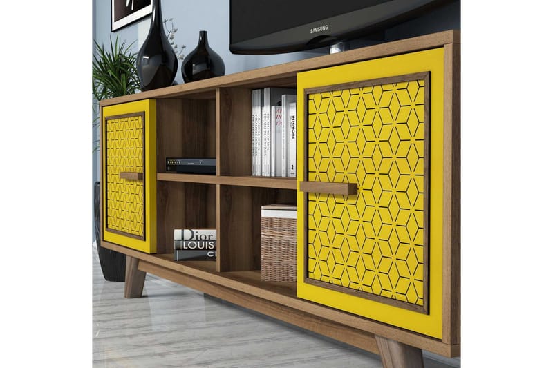 Hovdane TV-Möbelset 160 cm - Brun/Gul - Möbler - Vardagsrum - Tv-möbler & mediamöbler - Tv-möbelset