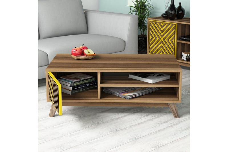 Hovdane TV-Möbelset 160 cm - Brun/Gul - Möbler - Vardagsrum - Tv-möbler & mediamöbler - Tv-möbelset