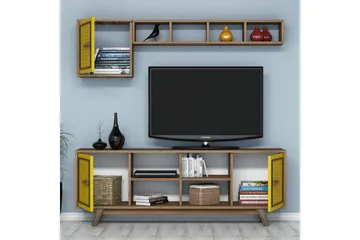 Hovdane TV-Möbelset 160 cm - Brun/Gul - Möbler - Vardagsrum - Tv-möbler & mediamöbler - Tv-möbelset