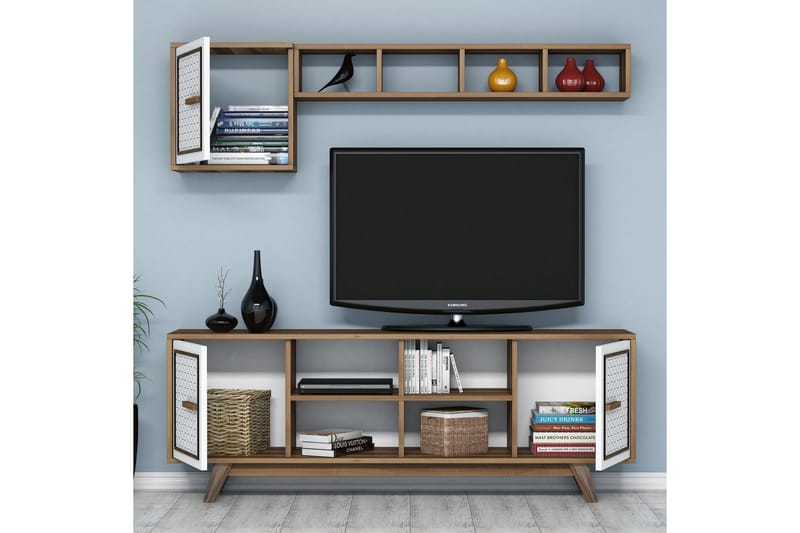 Hovdane TV-Möbelset 160 cm - Brun/Vit/Ek - Möbler - Vardagsrum - Tv-möbler & mediamöbler - Tv-möbelset