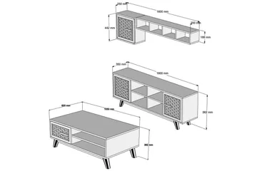 Hovdane TV-Möbelset 160 cm - Brun/Vit/Ek - Möbler - Vardagsrum - Tv-möbler & mediamöbler - Tv-möbelset