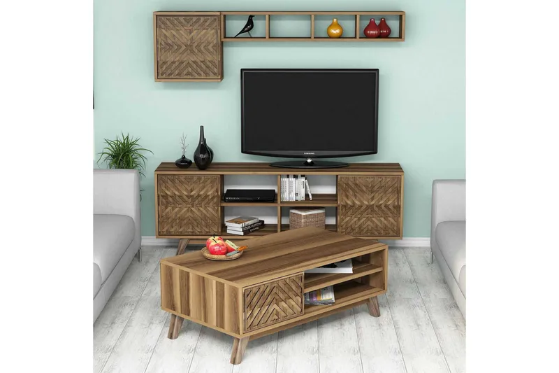 Hovdane TV-Möbelset 160 cm, Ek/Brun