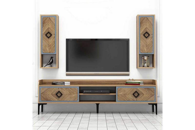 Hovdane TV-Möbelset 180 cm - Brun/Blå - Möbler - Vardagsrum - Tv-möbler & mediamöbler - Tv-möbelset