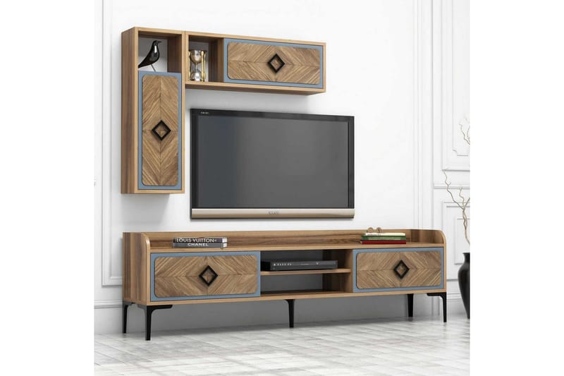 Hovdane TV-Möbelset 180 cm - Brun/Blå - Möbler - Vardagsrum - Tv-möbler & mediamöbler - Tv-möbelset
