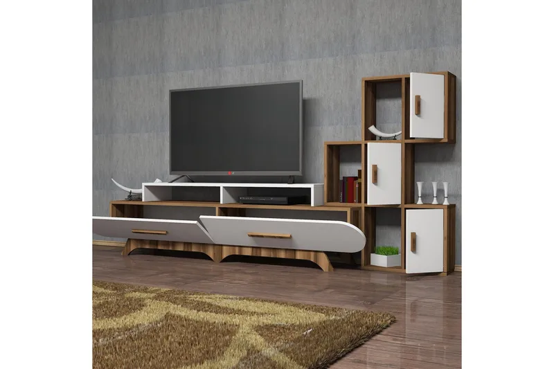 Hovdane TV-Möbelset 205 cm - Brun/Vit - Möbler - Vardagsrum - Tv-möbler & mediamöbler - Tv-möbelset