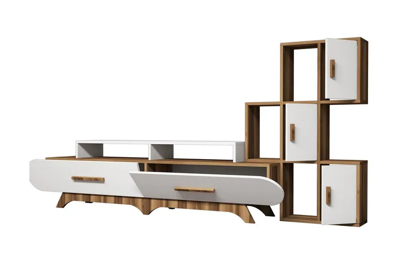 Hovdane TV-Möbelset 205 cm - Brun/Vit - Möbler - Vardagsrum - Tv-möbler & mediamöbler - Tv-möbelset