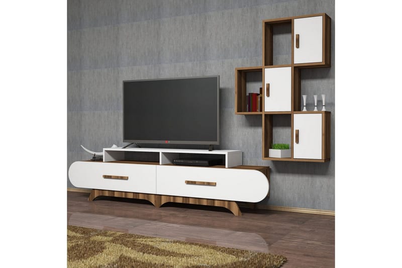 Hovdane TV-Möbelset 205 cm - Brun/Vit - Möbler - Vardagsrum - Tv-möbler & mediamöbler - Tv-möbelset