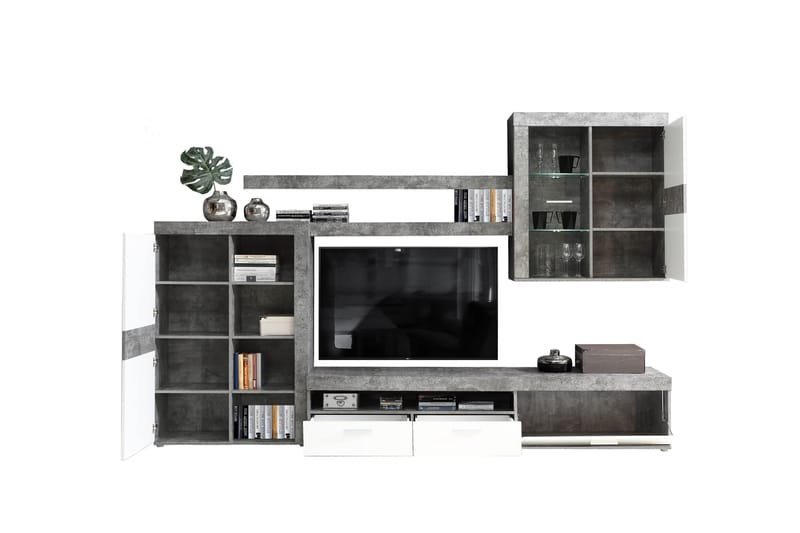 KALCHEVA Hallmöbelset 34x94 cm Vit/Grå - Möbler - Vardagsrum - Tv-möbler & mediamöbler - Tv-möbelset