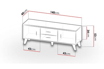 Kardos Tv-möbelset 140 cm - Natur/Svart - Möbler - Vardagsrum - Tv-möbler & mediamöbler - Tv-möbelset