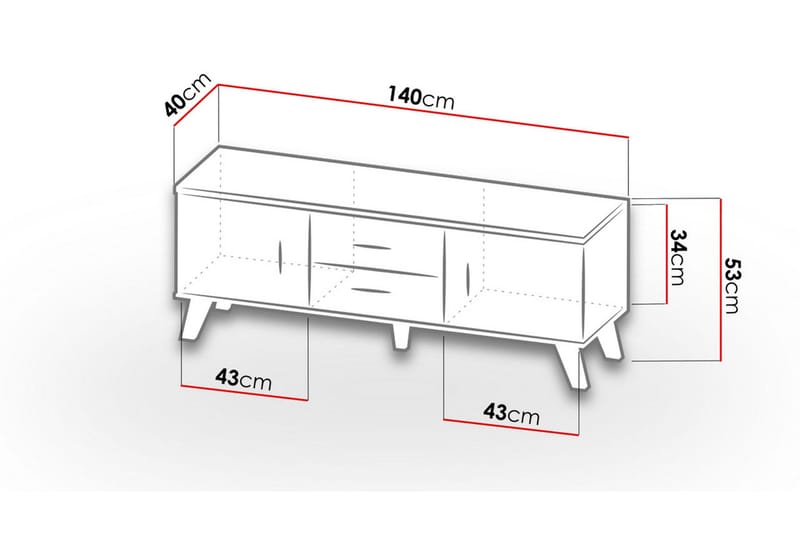 Kardos Tv-möbelset 140 cm - Natur/Svart - Möbler - Vardagsrum - Tv-möbler & mediamöbler - Tv-möbelset