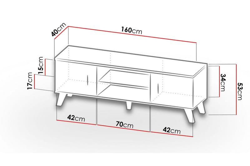 Kardos Tv-möbelset 160 cm - Natur/Svart - Möbler - Vardagsrum - Tv-möbler & mediamöbler - Tv-möbelset
