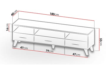 Kardos Tv-möbelset 180 cm - Natur/Svart - Möbler - Vardagsrum - Tv-möbler & mediamöbler - Tv-möbelset