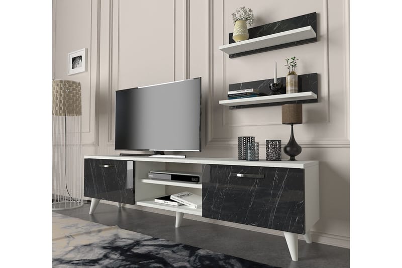 KYRKEBERG TV-Möbelset 150 cm Vit - Tv-möbelset