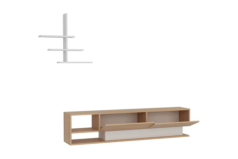 Lofita Tv-bänk - Vit/Teak - Möbler - Vardagsrum - Tv-möbler & mediamöbler - Tv-möbelset