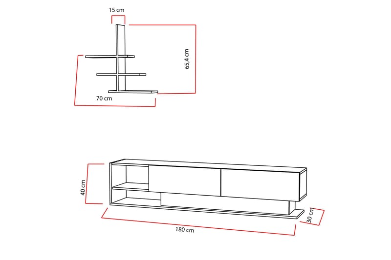 Lofita Tv-bänk - Vit/Teak - Möbler - Vardagsrum - Tv-möbler & mediamöbler - Tv-möbelset