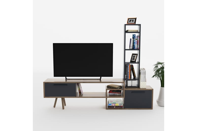 LOGGY Tv-möbelset 167 cm Antracit/Mörkbrun/Svart - Tv-möbelset