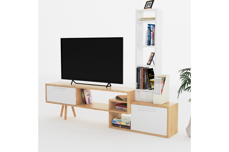 LOGGY Tv-möbelset 167 cm Vit/Natur/Brun - Tv-möbelset
