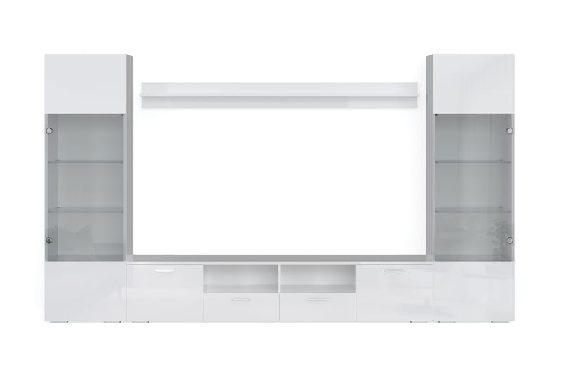 LOUBCRY Tv-Möbelset 41x260 cm Glas/Vit - Tv-möbelset