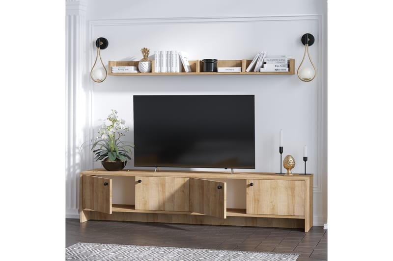 LUBIARA Tv-möbelset 180 cm Natur/Brun - Möbler - Vardagsrum - Tv-möbler & mediamöbler - Tv-möbelset