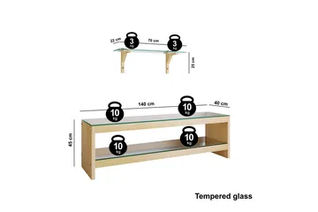 Malmby TV-möbelset 140 cm - Brun - Möbler - Vardagsrum - Tv-möbler & mediamöbler - Tv-möbelset