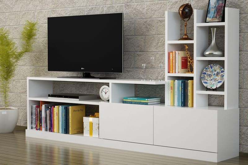 MARJORIE Tv-bänk Vit - Vit - Möbler - Vardagsrum - Tv-möbler & mediamöbler - Tv-möbelset