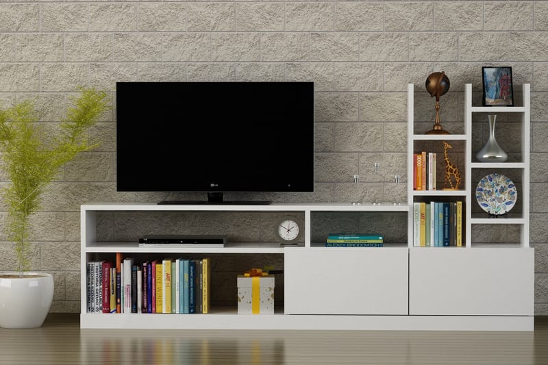 MARJORIE Tv-bänk Vit - Vit - Möbler - Vardagsrum - Tv-möbler & mediamöbler - Tv-möbelset
